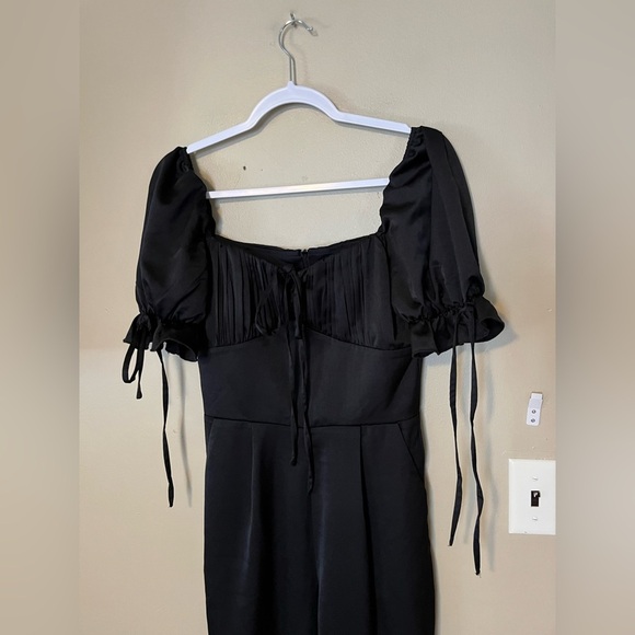 ASOS Outrageous Fortune Milkmaid Satin Jumpsuit - Picture 8 of 8